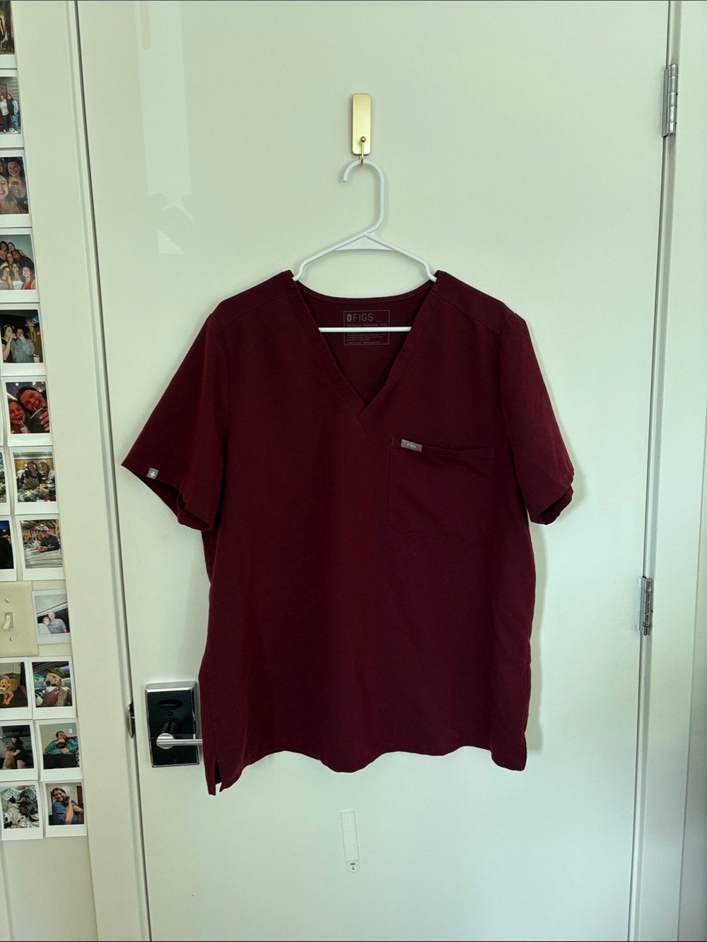 Figs V-neck Scrub Top in Deep Wine